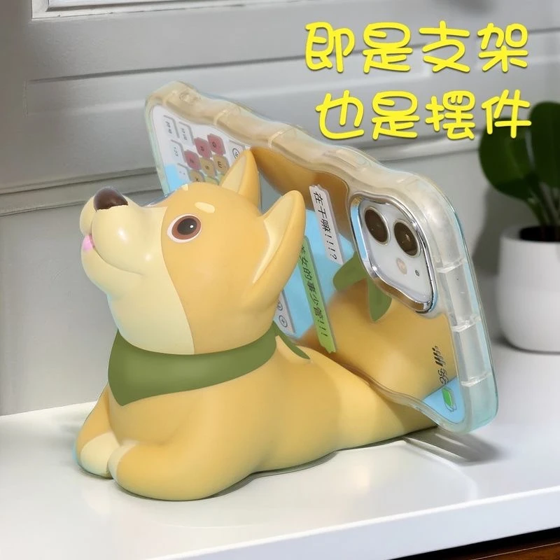 哈士奇支架加重升级款卡通动物手机支架桌面摆件玩偶卡通装饰懒人