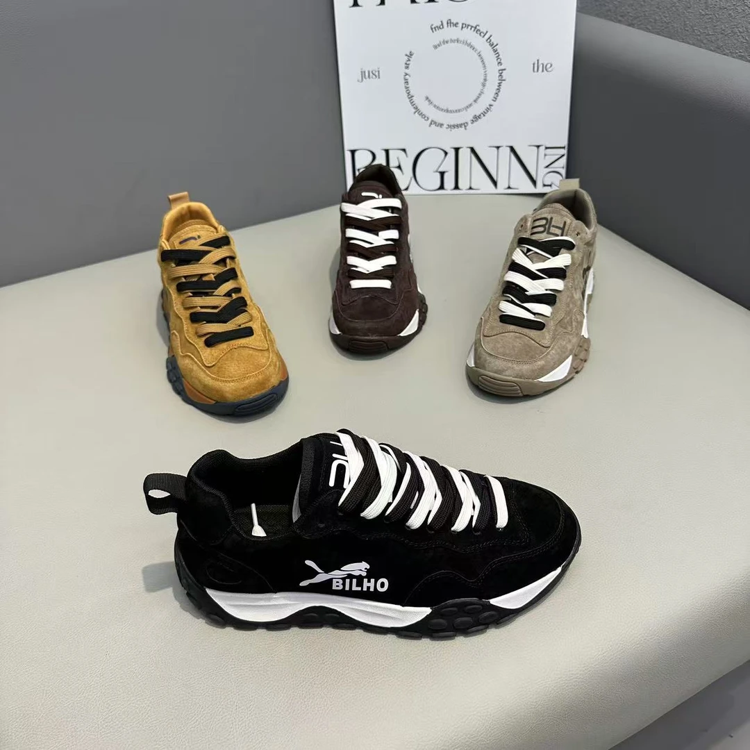 【标准码】秋冬新款皮面系带洋气舒适休闲高档网红个性男款潮鞋