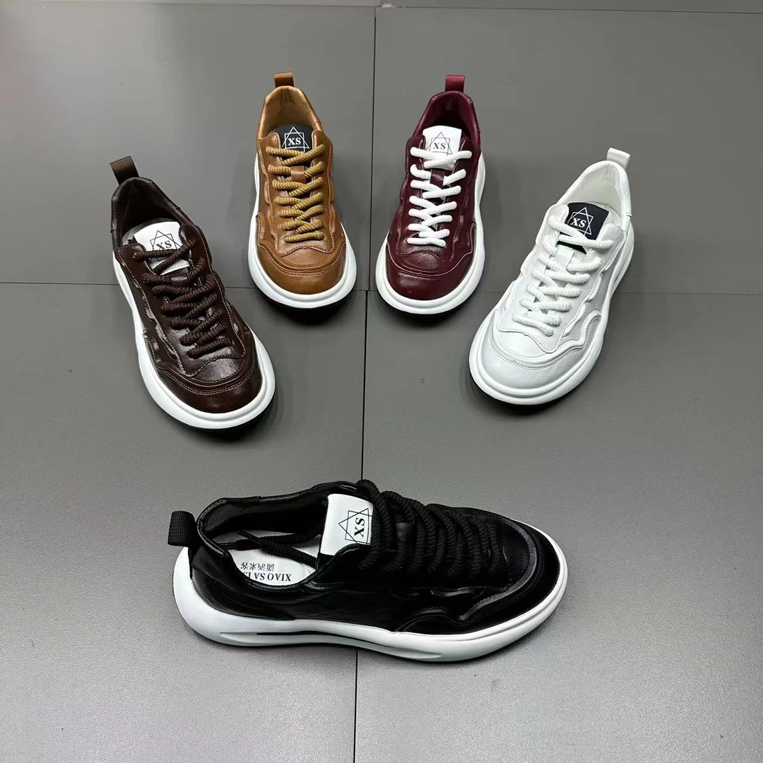 【标准码】秋冬新款皮面洋气休闲舒适百搭休闲系带男款潮鞋