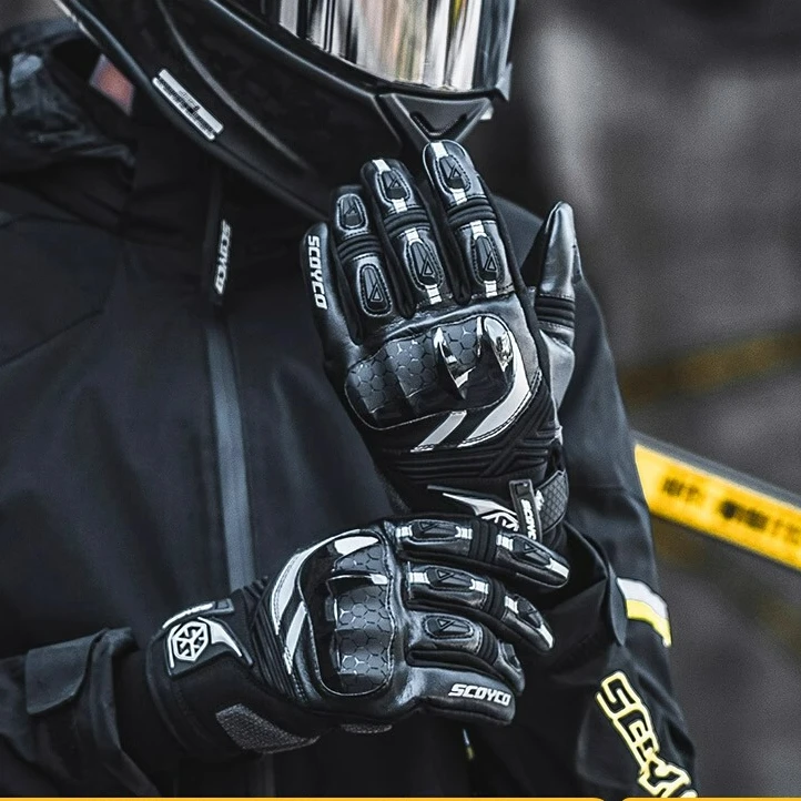 赛羽摩托车手套男夏季保暖骑行越野机车防摔护具碳纤骑士装备冬季