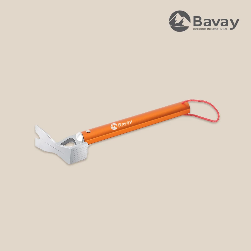 Bavay/北欢户外露营地钉锤子铝合金手柄起瓶器不锈钢多功能营地锤