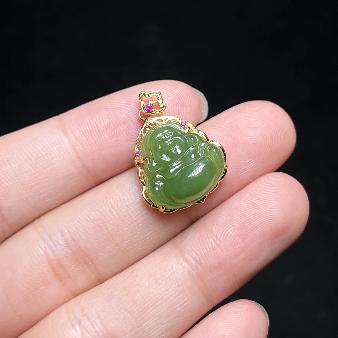 菲菲珠宝好*S925碧玉吊坠约19*18mm