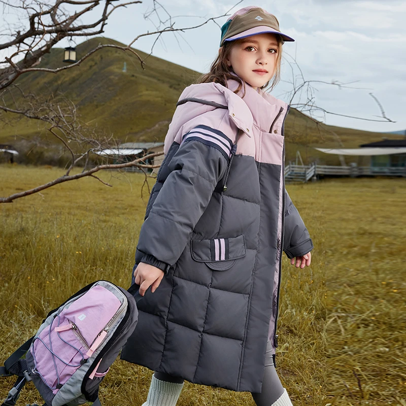 冬季中长款儿童外套2024新款洋气女童中大童加厚女款童装羽绒服