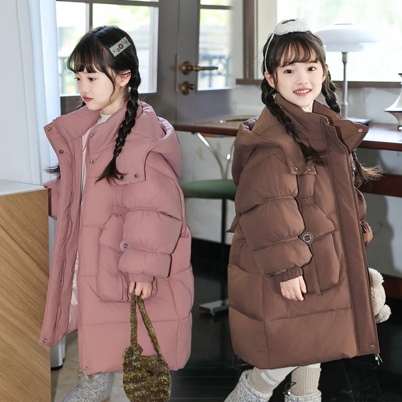 2024新款洋气儿童中长款羽绒服冬季女童中小童加厚童装女款外套