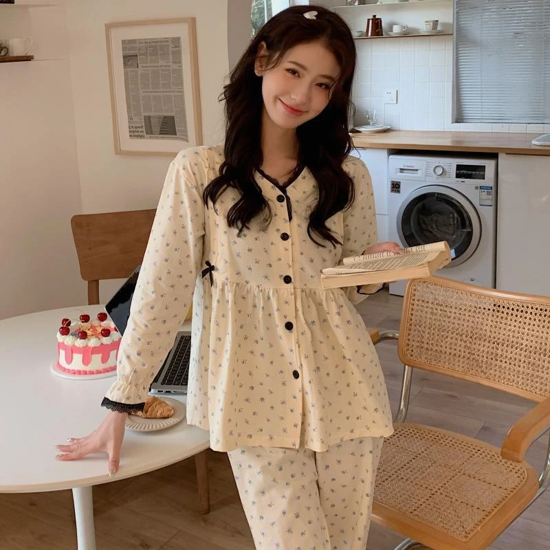 【简约风纯棉】月子服套头产后哺乳睡衣纯棉孕妇喂奶住院服家居服