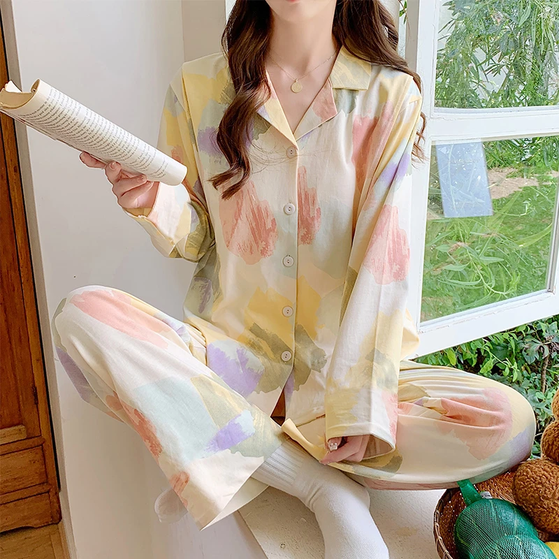 【纯棉】纯棉孕妇睡衣女春月子服产妇春秋薄款哺乳孕期产后家居服