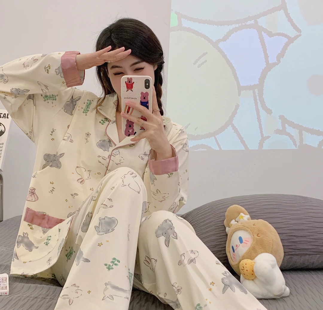 【纯棉】孕妇哺乳睡衣女秋冬月子服产妇哺乳孕期产后家居服