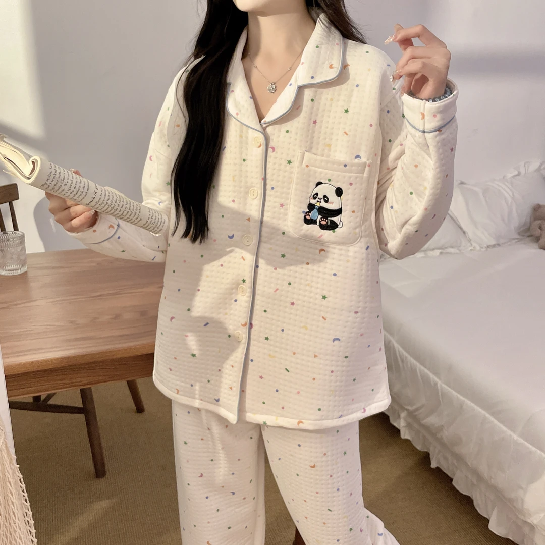 【空气棉】12-3月厚款保暖月子服秋冬季产后睡衣孕妇喂奶家居服