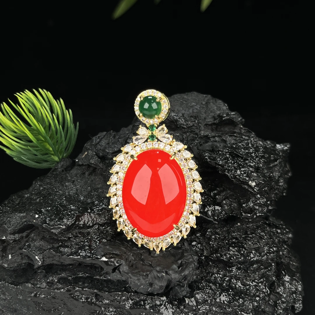 【红鸽子蛋】A38正品天然玉石、满色高档冰透水润天然玉玉髓万事顺遂