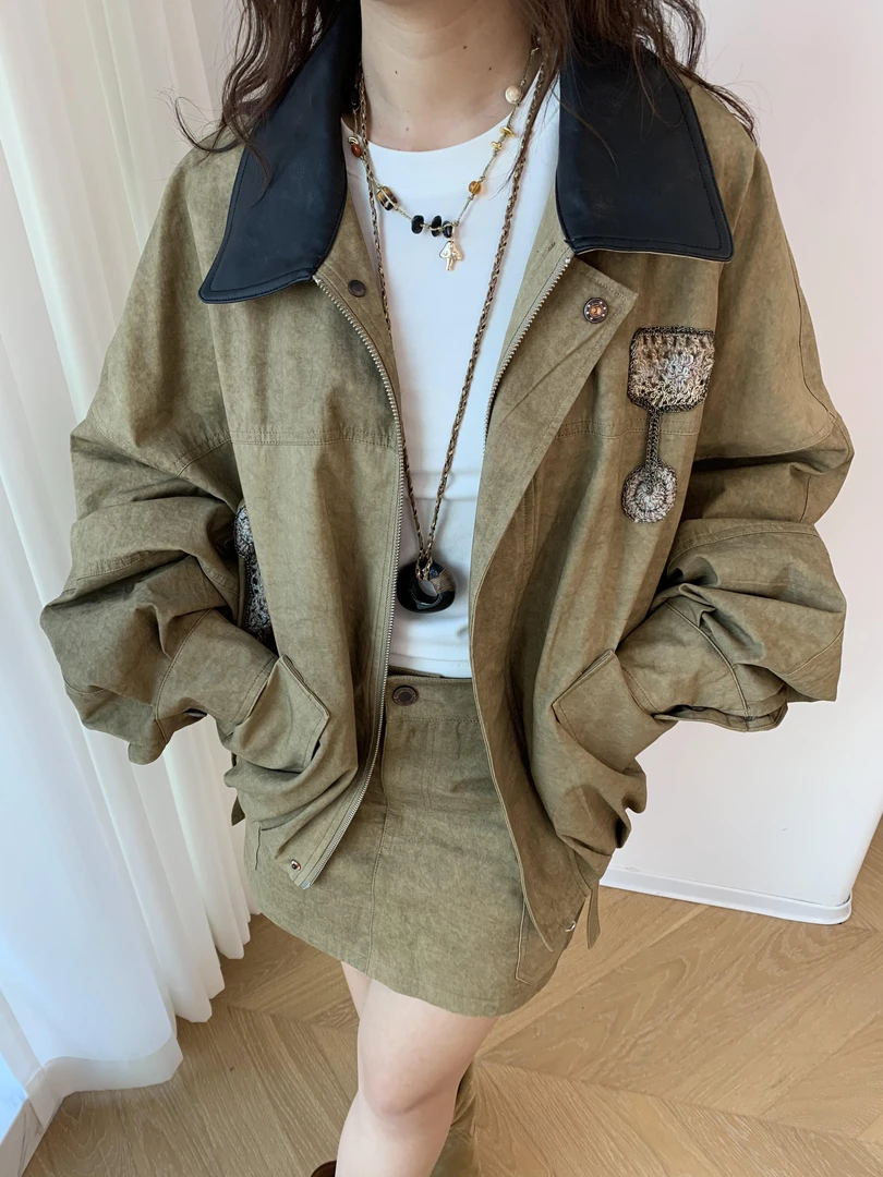 ShelleArtiste干杯吧钩花ins短款夹克短外套女