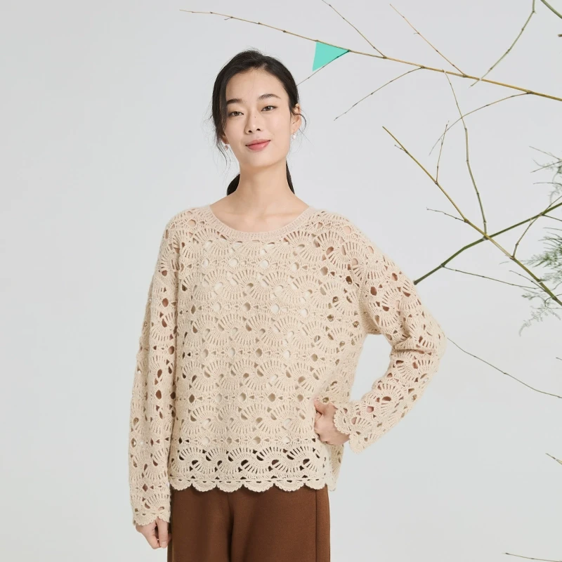 《山茶冬雪》米色羊绒毛衫套装FSM6661/251FSM6661-1/251