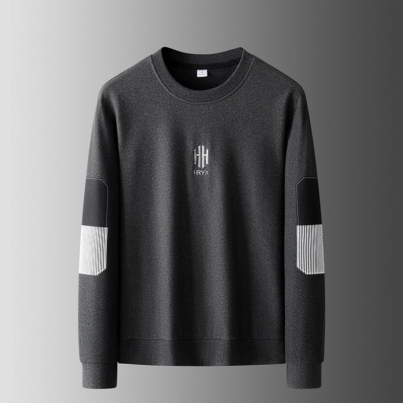 德绒卫衣新款秋季长袖卫衣男T恤打底衫圆领套头男士拼接卫衣XD317