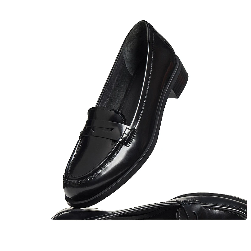 思加图春季新款极简通勤英伦风乐福鞋百搭皮鞋单鞋女EUO01AA4