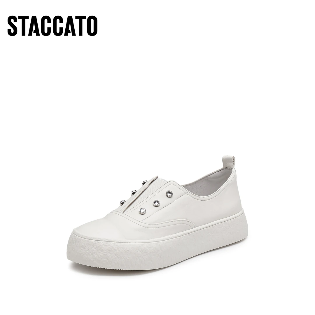 思加图街头出游百搭鞋子休闲板鞋百搭小白鞋运动休闲女鞋F1386CA4