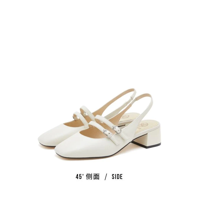 思加图春季时尚精致减龄玛丽珍女鞋法式方头气质粗跟凉鞋S8757AH3