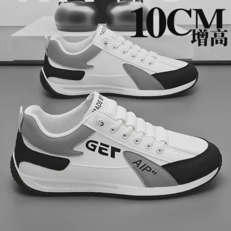 隐形内增高男鞋10cm秋季百搭运动休闲鞋透气防臭软底轻便男士潮鞋