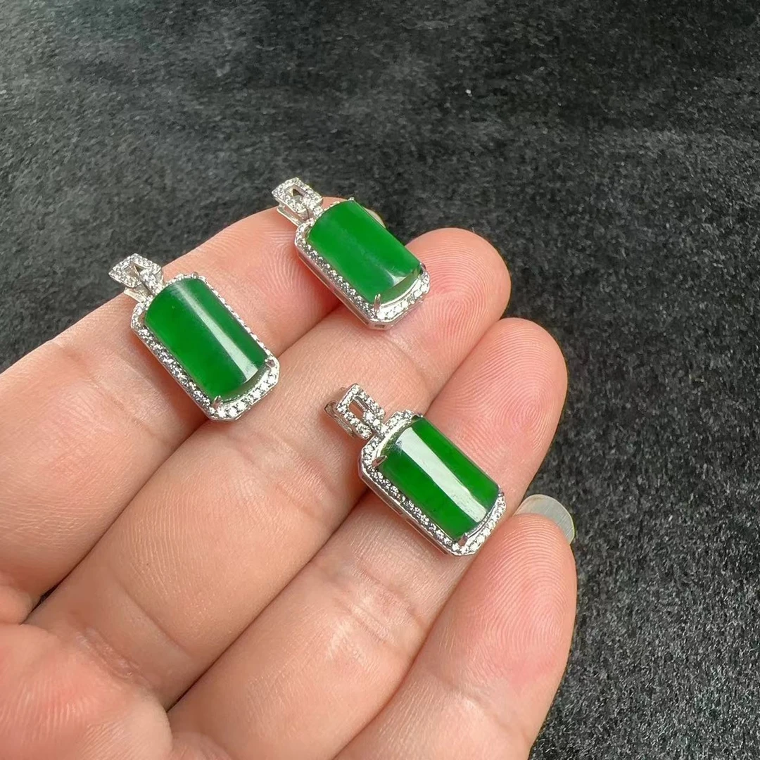 【绿庄】-0200003-L8-翡翠S925无事牌-约23*10*6-（多样性/发一件）