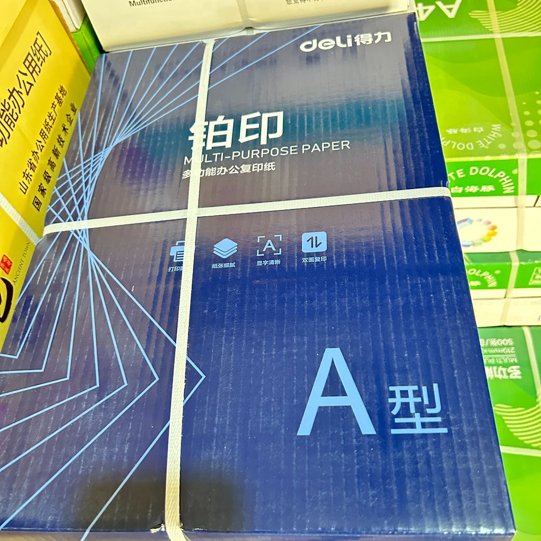 得力清晰A4复印纸1箱8包每包500页