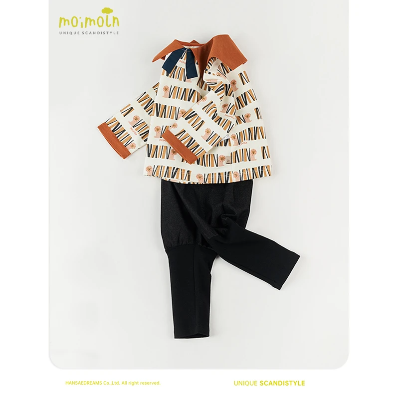 moimoln小云朵童装春装男童女童长袖套装 小童韩版时尚洋气两件套