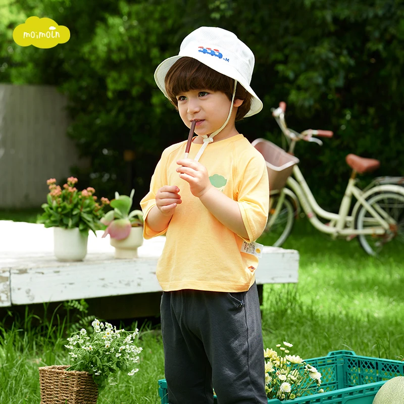 moimoln小云朵童装夏季男童女童柔软上衣防蚊t恤小童宝宝透气短袖
