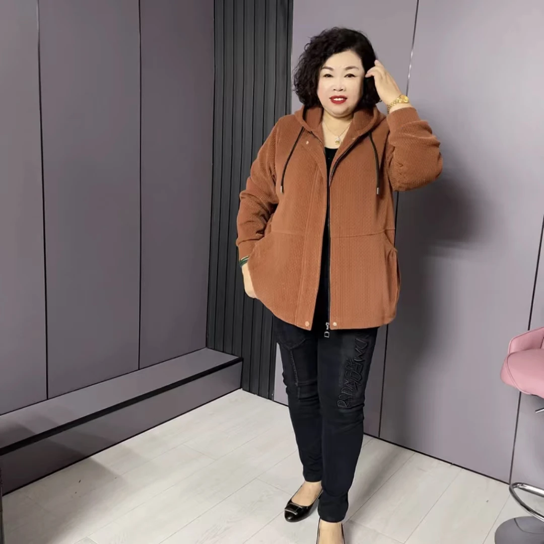 008-BZD秋季新款连帽抽绳大码宽松百搭休闲外套