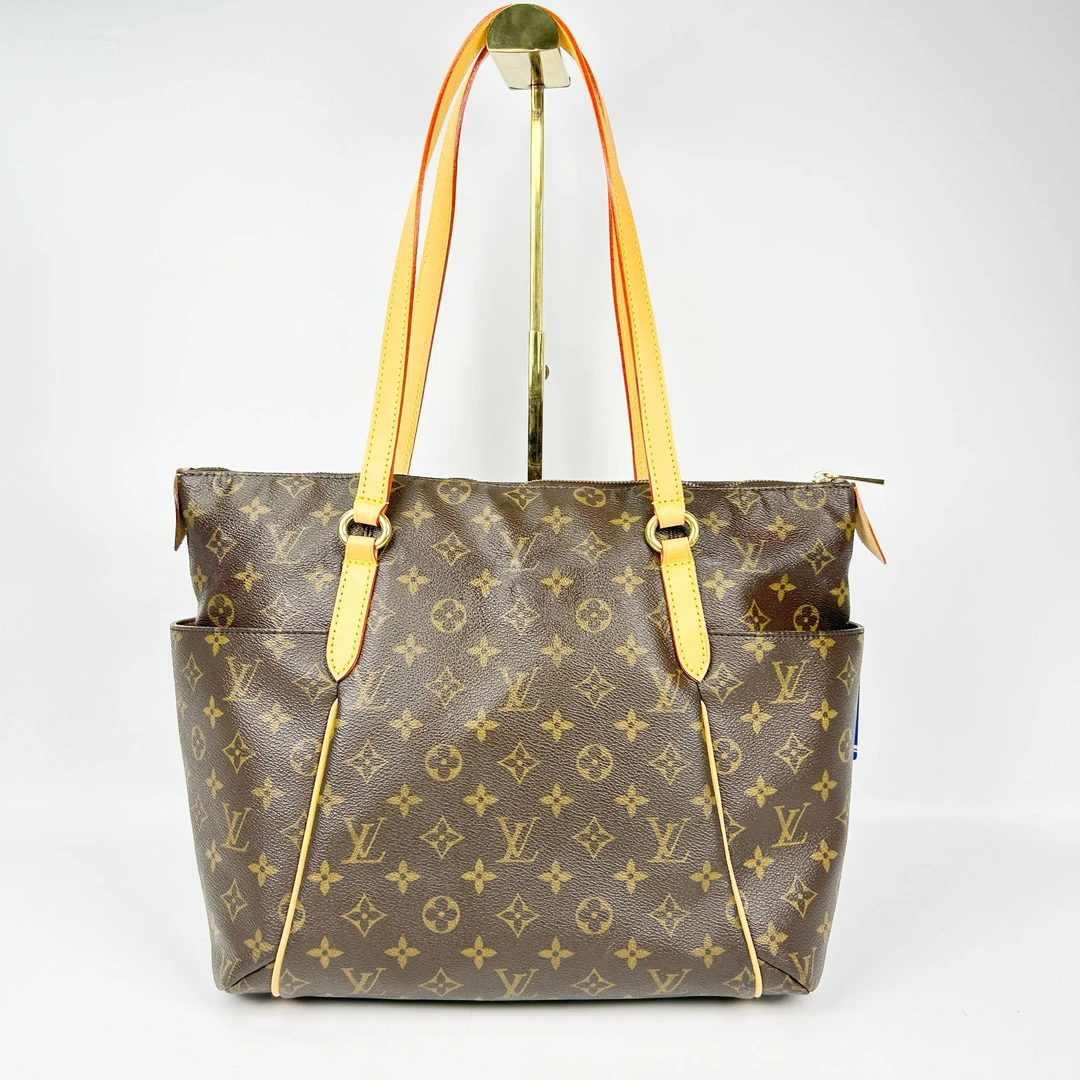 95新 LouisVuitton/路易威登 LV中古老花托特包手提单肩包