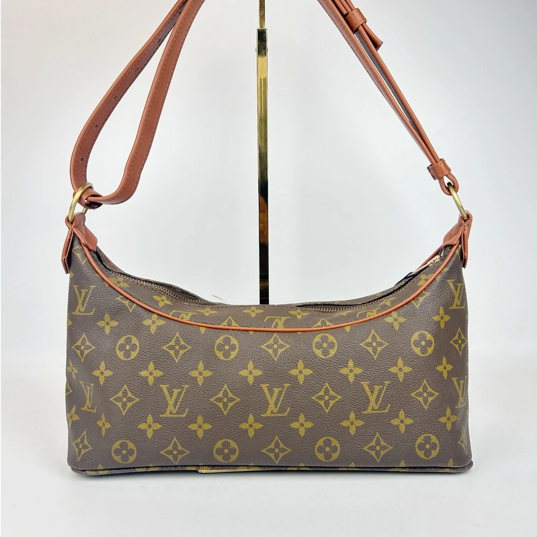 95新 LouisVuitton/路易威登 LV中古老花红皮手提包单肩包