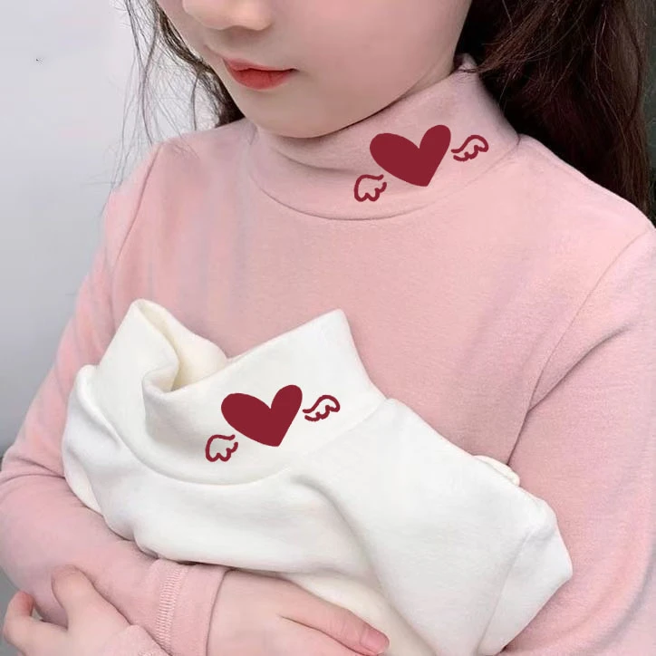 女童半高领德绒打底衫2024冬装新款儿童小宝宝洋气加厚内搭上童装