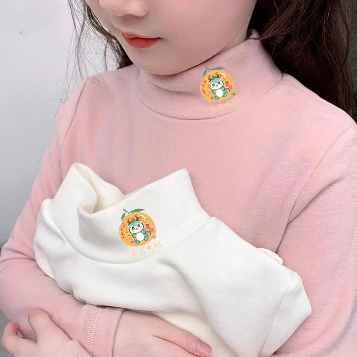 女童半高领打底衫上衣冬季加厚中大童洋气宝宝儿童德绒保暖T恤潮