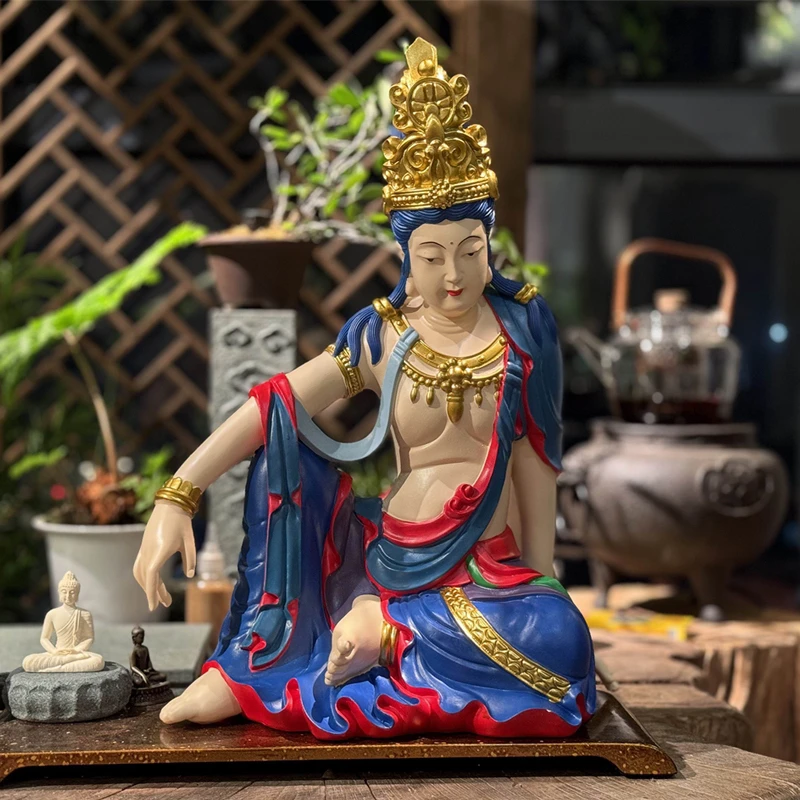 隐盧严选 新款大号树脂观自在自在观音树脂料茶室书房氛围感摆件