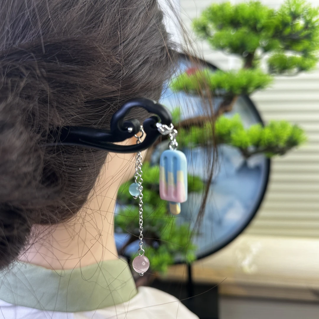 X822小雪糕发簪气质手工头饰发饰中式纯手工国风簪子百搭时尚发簪