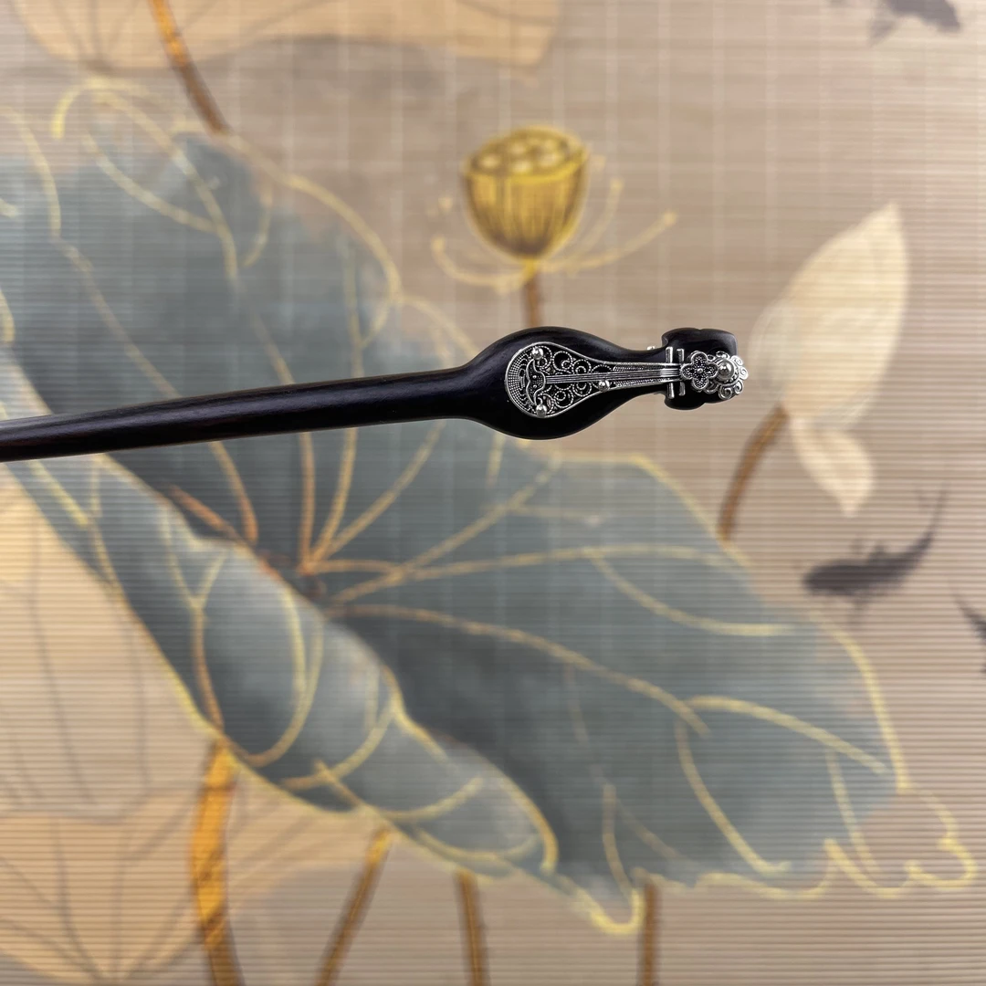 炑歌J79小琵琶发簪气质手工头饰中式纯手工国风簪子百搭时尚发簪