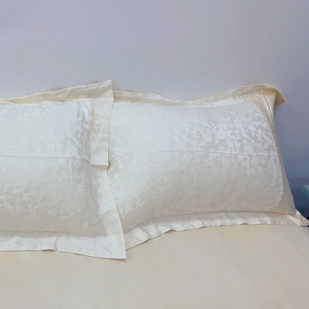 全棉珍珠工艺款立体浮雕枕套柔软透气