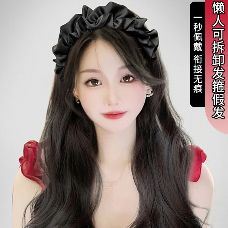 假发女长卷发甜美可爱云朵发箍假发可拆卸式长卷发半头套厂家批发