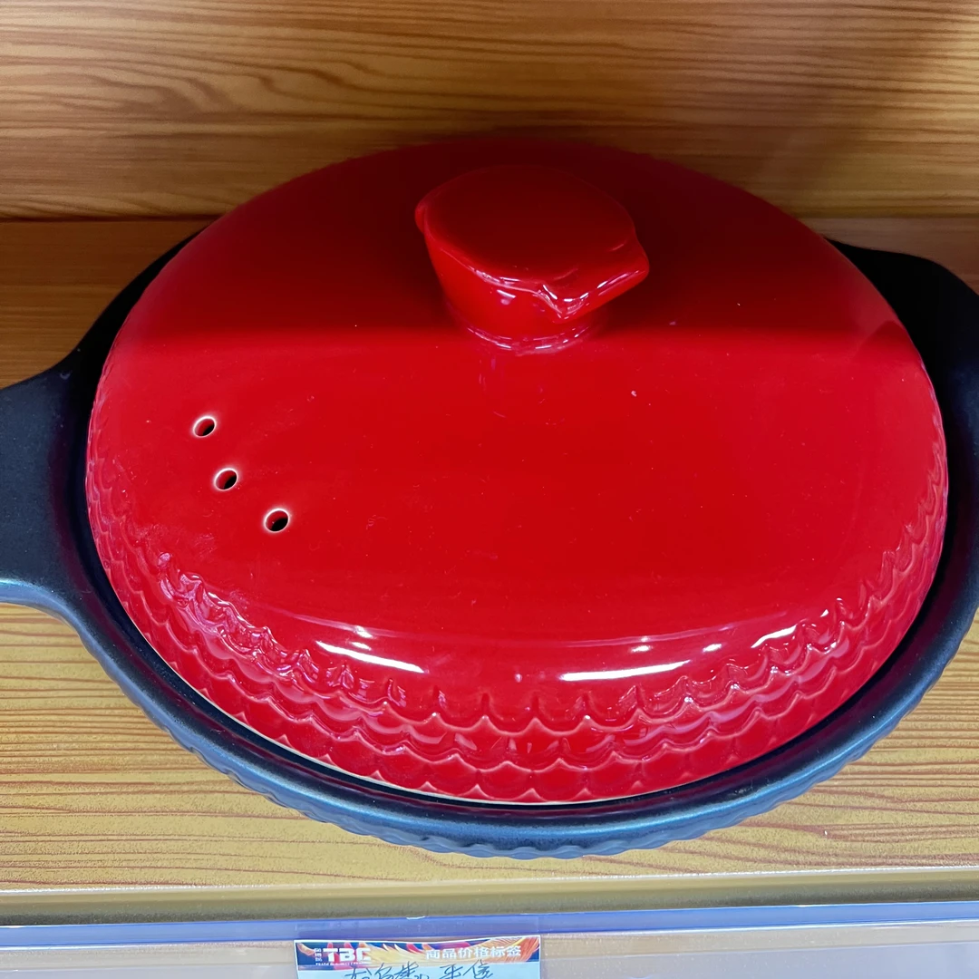 大号龙鳞陶瓷砂锅 家庭菜煲 可干烧不裂