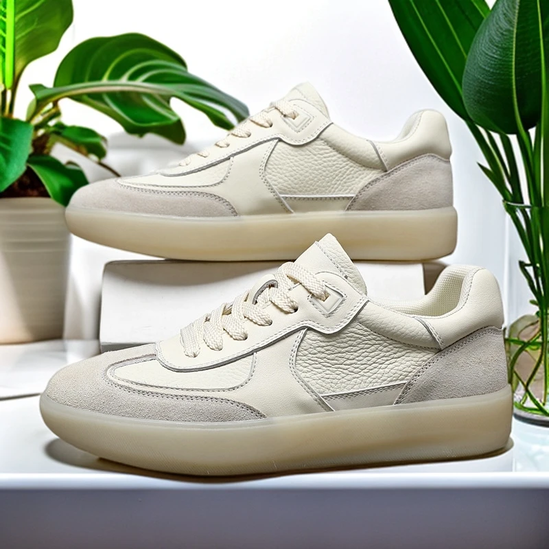 25003头层牛皮休闲板鞋小白鞋轻便运动鞋复古德训鞋新版德训鞋