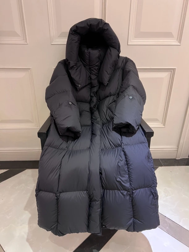 冬季时尚连帽加厚保暖长款棉外套