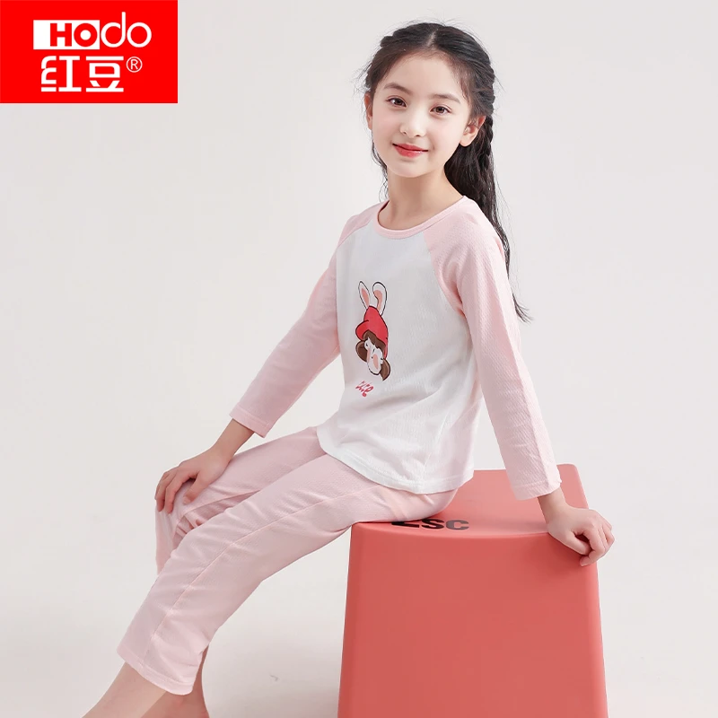 【直播爆款】红豆儿童纯棉睡衣100%全棉空调服薄男女童夏季家居服