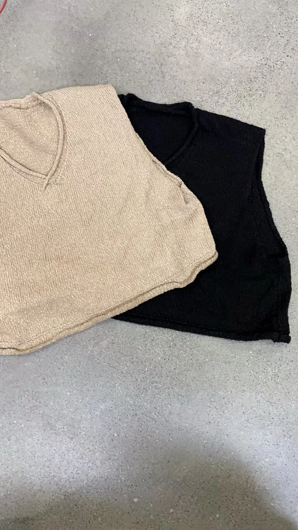 W067 小卷边设计毛织坎肩韩版百搭简约复古