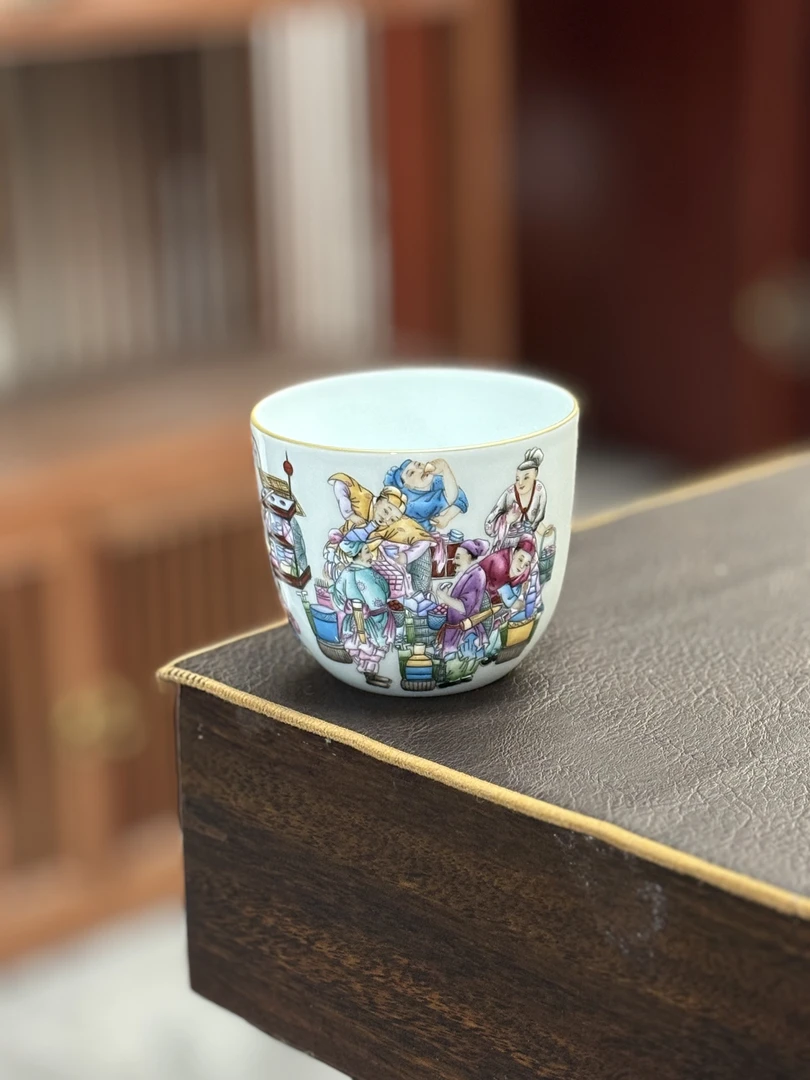 《苏艺堂甄选》《黄国平老师》珐琅彩民俗斗茶图主人杯