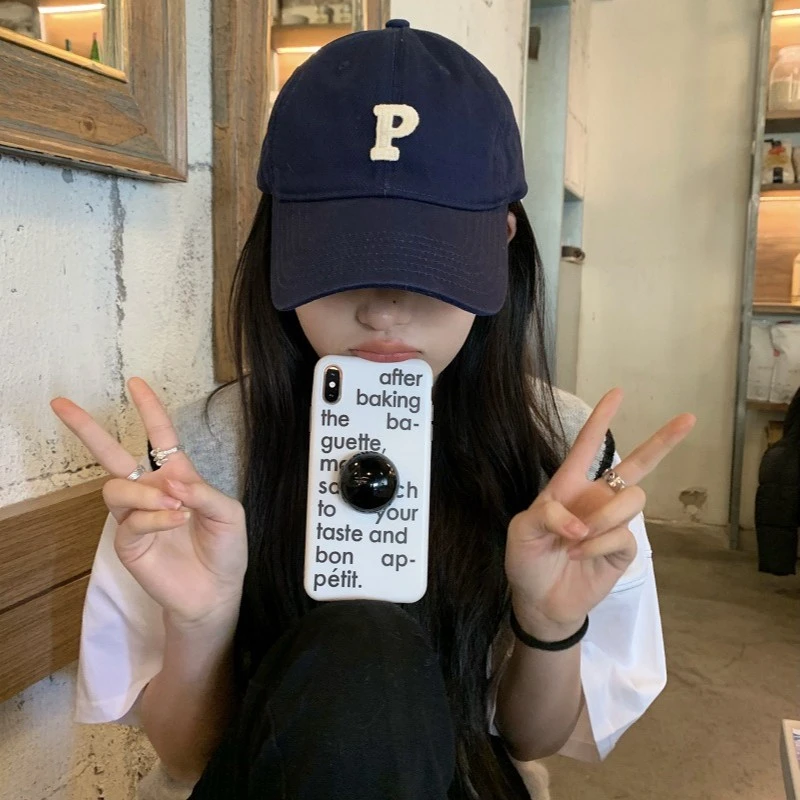【新款P标】高版本水洗棒球帽弯檐软顶帽子休闲男女字母韩版鸭舌帽