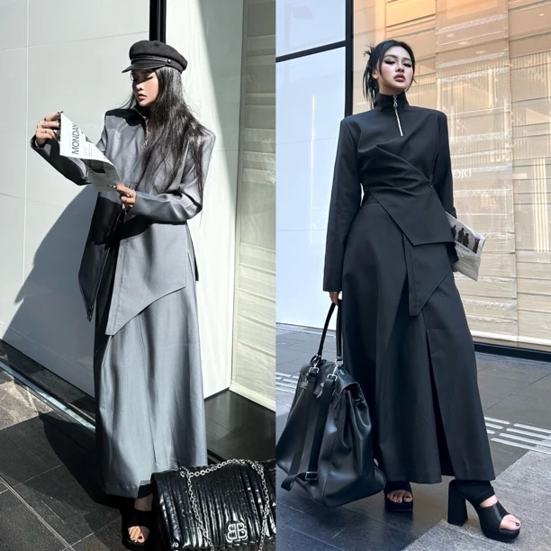 Blackgirl新款【富士山下】春夏简约大牌气质显瘦款高级感西装套装