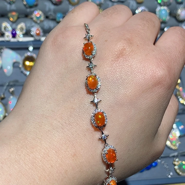 欧泊福利手链银S925镶嵌