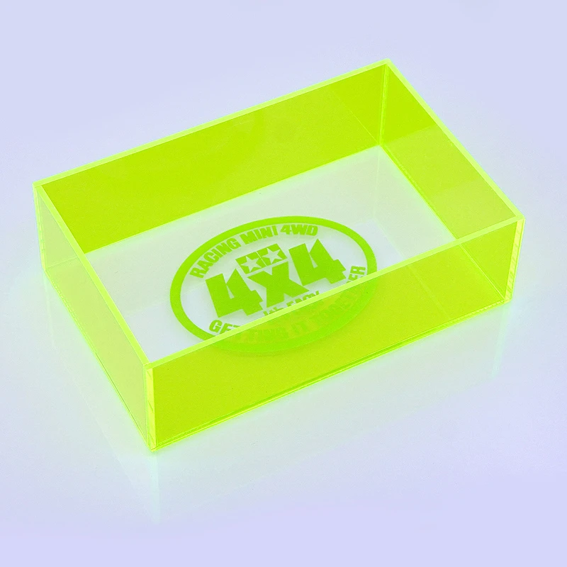 自制田宫四驱车工具配件 荧光绿尺寸检查盒 透明验车盒 95548