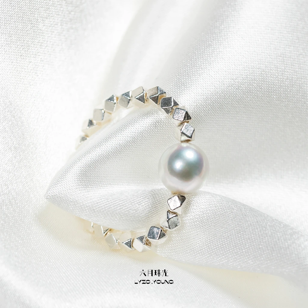 【六月珠光】碎碎平安 设计款海水Akoya真多麻戒指