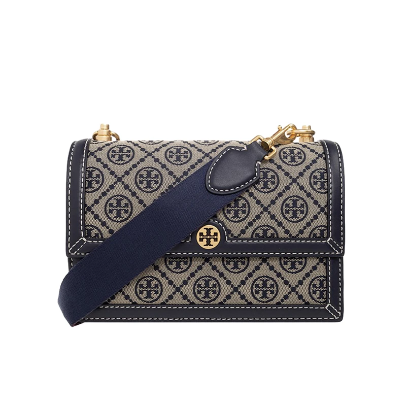 TORY BURCH/汤丽柏琦织物拼皮革单肩斜挎包 小号 135845-405