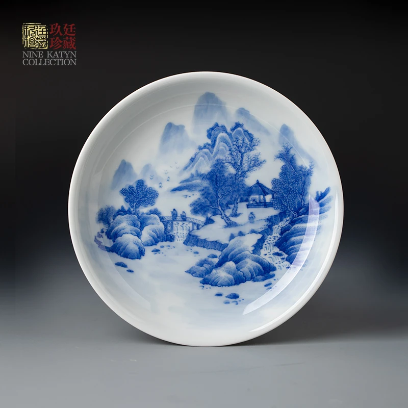 景德镇纯手工壶承茶承壶垫高端干泡茶托青花瓷功夫茶具陶瓷小茶盘