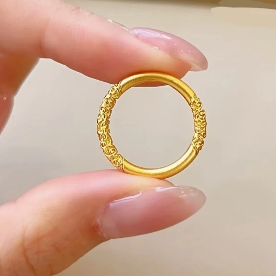 合金戒指 【卷草纹闭口戒指】女款时尚简约款