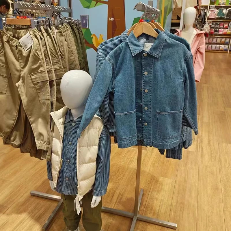 童装!男童/女童春秋款条纹牛仔夹克衬衫式外套上衣