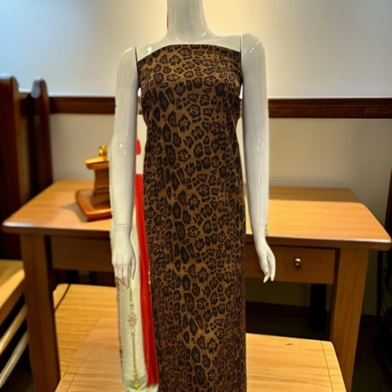 豹纹款翻皮布料 一件2米